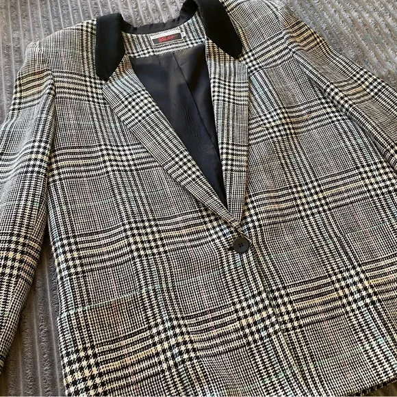 Vintage Morgan Taylor Blazer! Plaid padded jacket w/ pockets. Sz: 14 - Picture 3 of 16